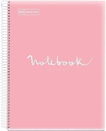 MIQUELRIUS - BLOC EMOTIONS NOTEBOOK 5 micro.tapa PP A5 120h 90g HORIZ.7mm ROSA (Ref.49951)