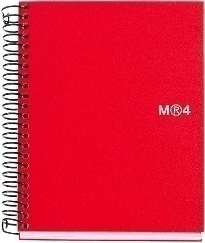 MIQUELRIUS - BLOC NOTEBOOK 4 micro.tapa PP A6 140h CUADRIC.5x5 ROJO (Ref.2548)