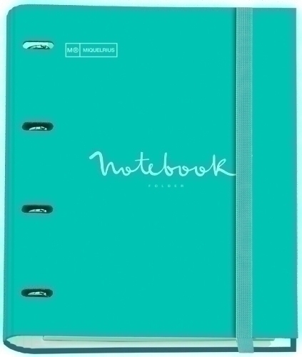 MIQUELRIUS - CARPEBLOC EMOTIONS CARTON FORRADO A4 4 ANILLAS MIXTAS de 35mm con REC.100 hj. 90 gr. TURQUESA (Ref.14686)