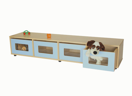 MOBEDUC - CAJONERA 4 CAJONES FRENTE METACRILATO HAYA (Ref.600114HP18)