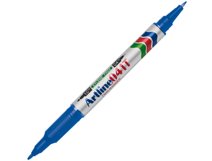 ARTLINE - ROTULADOR MARCADOR PERMANENTE EK-041T AZUL -DOBLE PUNTA 0.4 Y 1.0 MM (Ref.EK-041T/AZ)
