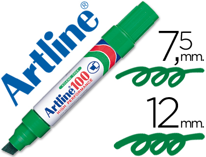 ARTLINE - ROTULADOR MARCADOR PERMANENTE 100 VERDE -PUNTA BISELADA (Ref.100-V)
