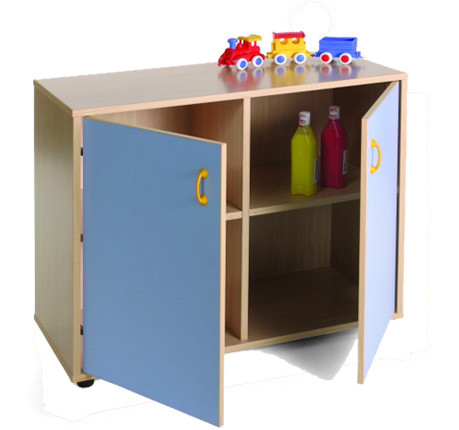 MOBEDUC - MUEBLE BAJO ARMARIO 4 CASILLAS 2 PUERTAS HAYA (Ref.600204HPS18)