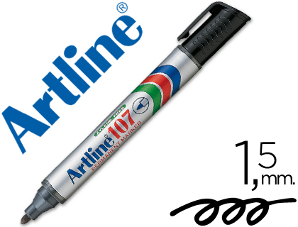 ARTLINE - ROTULADOR MARCADOR PERMANENTE 107 NEGRO -PUNTA REDONDA (Ref.EK-107)