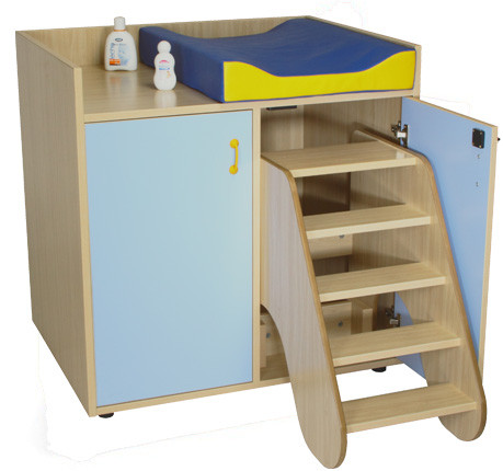 MOBEDUC - MUEBLE CAMBIADOR CON ESCALERA GIRATORIA (2 PUERTAS) HAYA (Ref.600708HPS18)