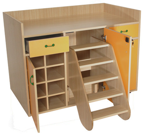 MOBEDUC - MUEBLE CAMBIADOR CON ESCALERA GIRATORIA (3 PUERTAS) HAYA (Ref.600709HPS18)