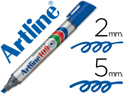 ARTLINE - ROTULADOR MARCADOR PERMANENTE 109 AZUL -PUNTA BISELADA (Ref.EK-109)