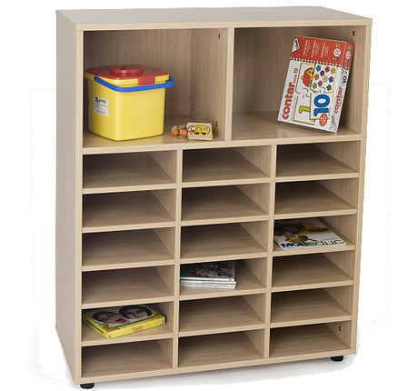 MOBEDUC - MUEBLE INTERMEDIO CASILLERO Y 2 CASILLAS HAYA (Ref.600812HP18)