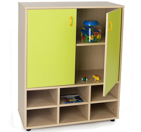 MOBEDUC - MUEBLE INTERMEDIO CASILLERO Y ARMARIO HAYA (Ref.600810HPS18)