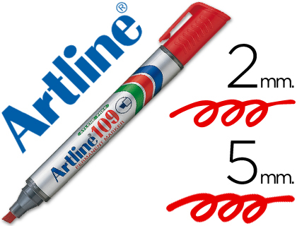 ARTLINE - ROTULADOR MARCADOR PERMANENTE 109 ROJO -PUNTA BISELADA (Ref.EK-109)
