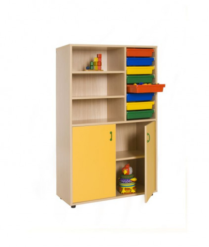 MOBEDUC - MUEBLE MEDIO ARMARIO ESTANTERÍA CUBETERO HAYA (Ref.600318HPS18)