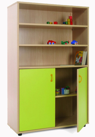 MOBEDUC - MUEBLE MEDIO ARMARIO Y ESTANTERÍA HAYA (Ref.600303HPS18)