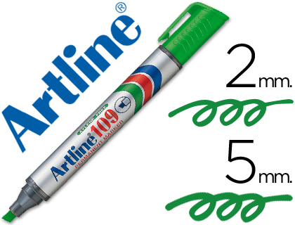 ARTLINE - ROTULADOR MARCADOR PERMANENTE 109 VERDE -PUNTA BISELADA (Ref.EK-109)