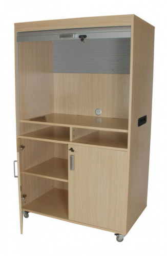 MOBEDUC - MUEBLE TELEVISIÓN Y VÍDEO ALTO CON PERSIANA HAYA (Ref.600911HRC18)