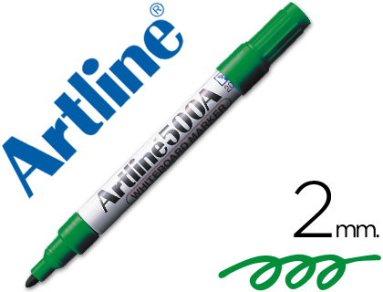 ARTLINE - ROTULADOR PIZARRA VERDE PUNTA REDONDA 2 MM RECARGABLE (Ref.EK-500 V)