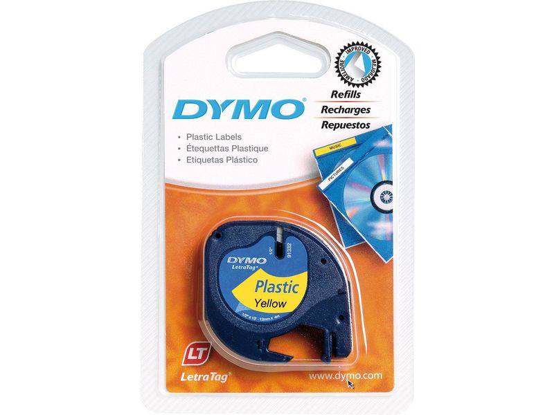 DYMO - Cinta 12mm Negro/Amarillo (Ref.S0721620)