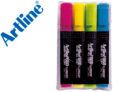 ARTLINE - ROTULADOR FLUORESCENTE -PUNTA BISELADA -BOLSA DE 4 ROTULADORES (Ref.EK-660 4)