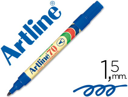 ARTLINE - ROTULADOR MARCADOR PERMANENTE ZUL -PUNTA REDONDA 1.5 MM -PAPEL METAL Y CRISTAL (Ref.EK-70 A)