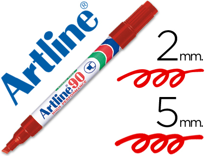 ARTLINE - ROTULADOR MARCADOR PERMANENTE OJO -PUNTA BISELADA 5 MM -PAPEL METAL Y CRISTAL (Ref.EK-90 R)