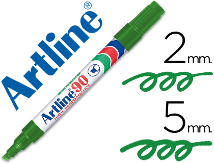 ARTLINE - ROTULADOR MARCADOR PERMANENTE ERDE -PUNTA BISELADA 5 MM -PAPEL METAL Y CRISTAL (Ref.EK-90 V)