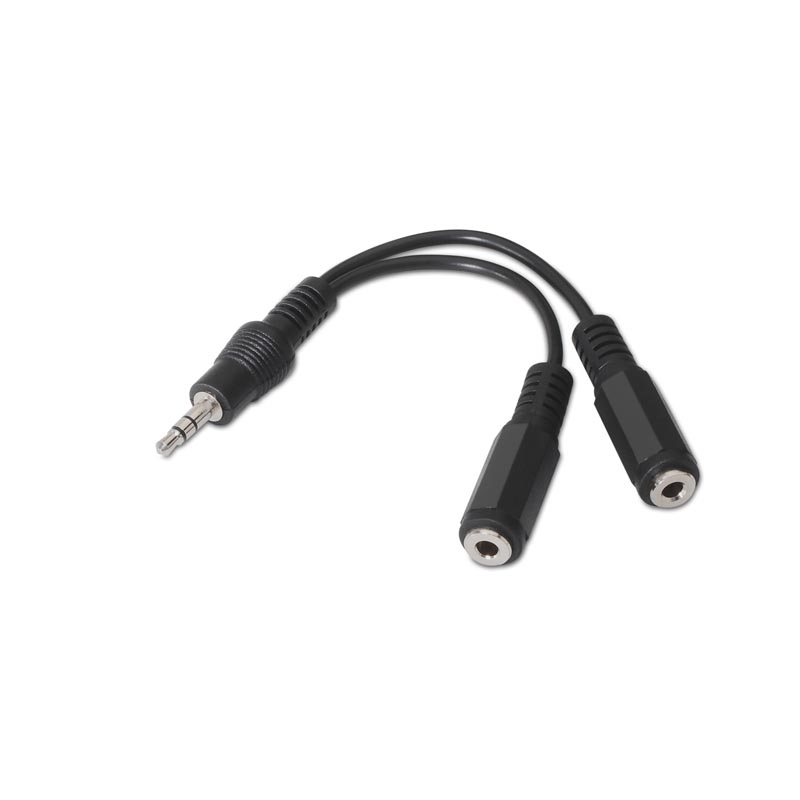 NANOCABLE - CABLE AUDIO ESTEREO, 2X3.5/H-3.5/M, 15 CM () (Ref.10.24.1200)