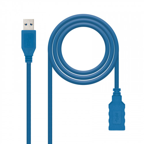 NANOCABLE - cable USB 1 m USB 3.2 Gen 1 (3.1 Gen 1) USB A Azul (Ref.10.01.0901-BL)