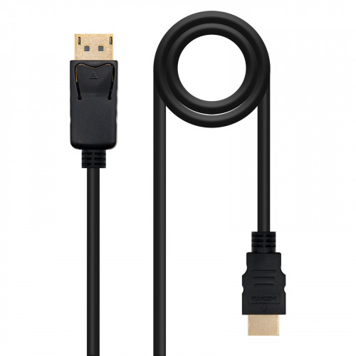NANOCABLE - Cable conversor DISPLAYPORT a HDMI, DP/M - HDMI/M, Negro, 2.0 M (Ref.10.15.4302)