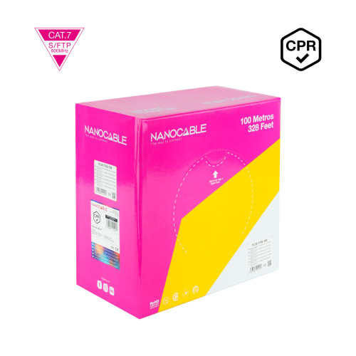 NANOCABLE - Cable de Red CAT.7 LSZH SFTP PIMF AWG23, Naranja, 100 m (Ref.10.20.1700-100)