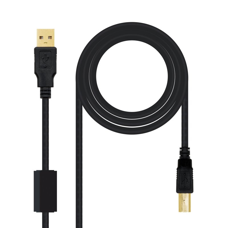 NANOCABLE - Cable USB 2.0 Impresora Ferrita 2.0 M (Ref.10.01.1202)