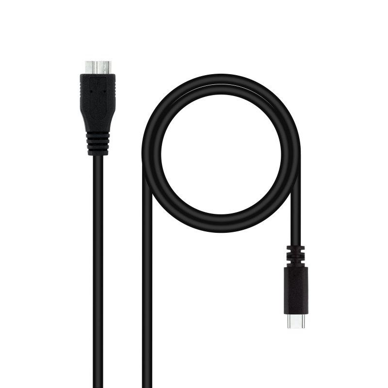 NANOCABLE - Cable USB 3.0, USB-C/M-Micro B/M 1 m (Ref.10.01.1201-BK)
