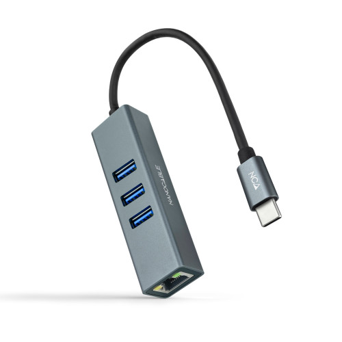NANOCABLE - Conversor USB-C Ethernet +3xUSB 3.0 (Ref.10.03.0408)
