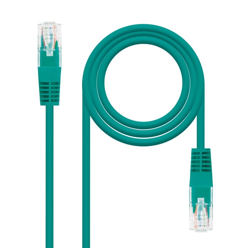 NANOCABLE - Latiguillo RJ45 Cat. 6 UTP 0.5 M Verde (Ref.10.20.0400-GR)