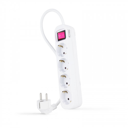 NANOCABLE - Regleta de enchufes de 4 tomas con interruptor, 1.4 metros Blanca (Ref.10.37.0004)
