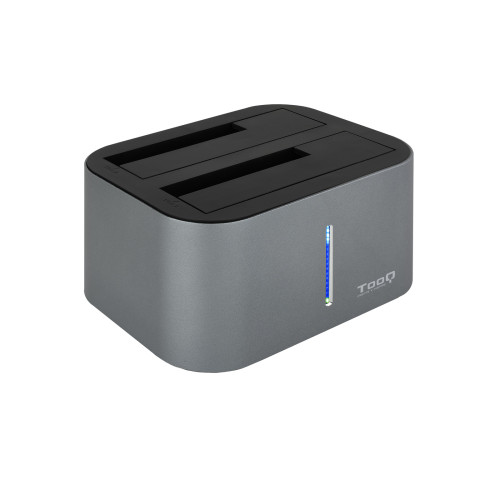 NANOCABLE - Tooq Dock Station Doble Bahía HDD Gris (Ref.TQDS-805G)
