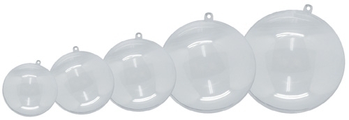 NIEFENVER - BOLA DE PLASTICO CRISTAL 10 CM PACK de 5 UNIDADES (para decorar por dentro y por fuera) (Ref.1300151)