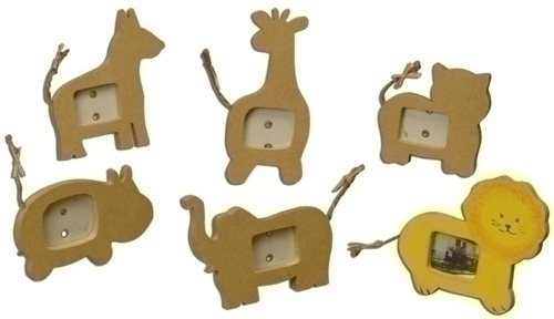 NIEFENVER - MARCOS DE FOTOS MADERA CON FORMAS DE ANIMALES BOLSA 6 UD (Ref.0700141)