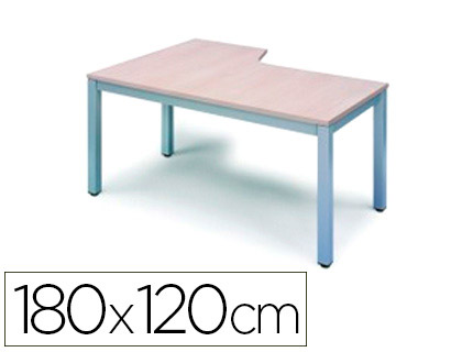 ROCADA - MESA SERIE EXECUTIVE 180X120 CM DERECHA ACABADO AD04 ALUMINIO/BLANCO (Ref.2052AD04)
