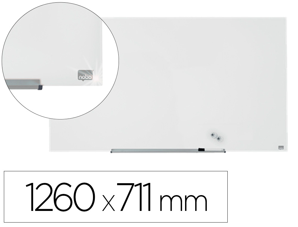 NOBO - PIZARRA BLANCA IMPRESSION PRO CRISTAL 57" MAGNETICA 1260X711 MM (Ref.1905177)