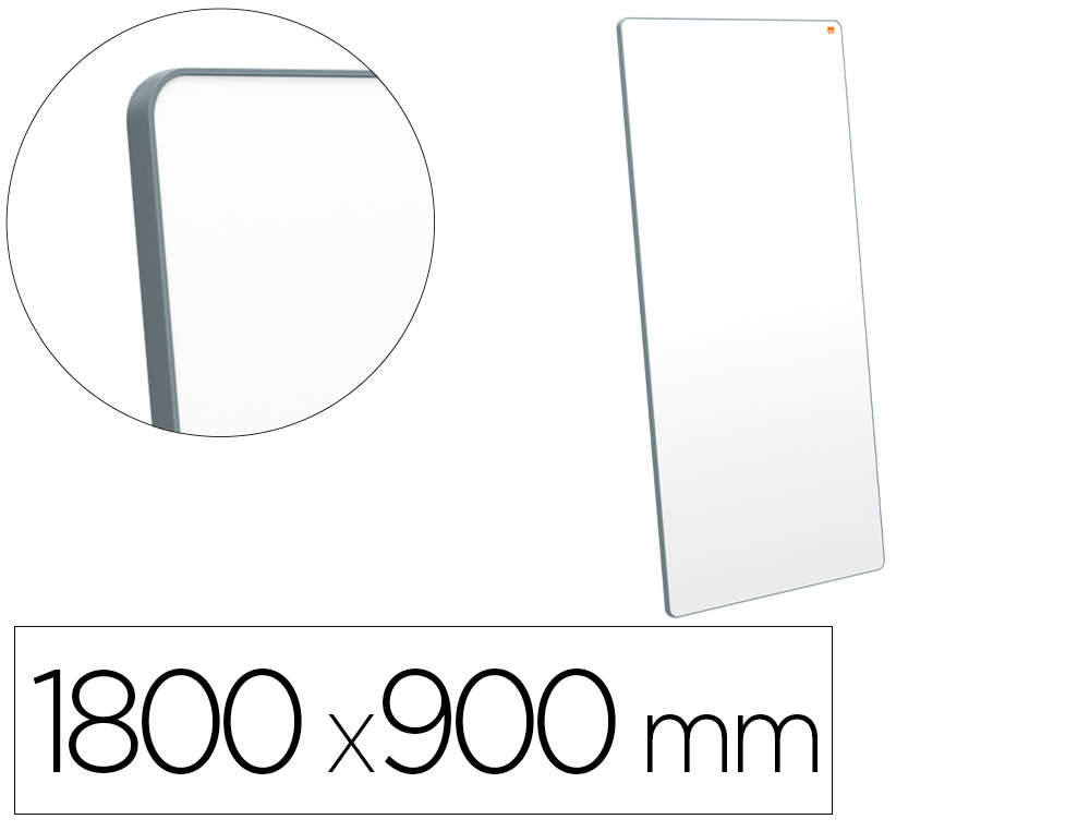 NOBO - PIZARRA BLANCA MOVE&amp;MEET EXTRAIBLE Y PORTATIL MARCO GRIS DOBLE CARA MAGNETICA 1800X900 MM (Ref.1915563)