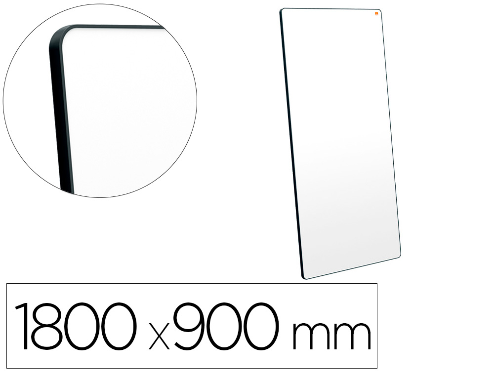 NOBO - PIZARRA BLANCA MOVE&amp;MEET EXTRAIBLE Y PORTATIL MARCO NEGRO DOBLE CARA MAGNETICA 1800X900 MM (Ref.1915564)