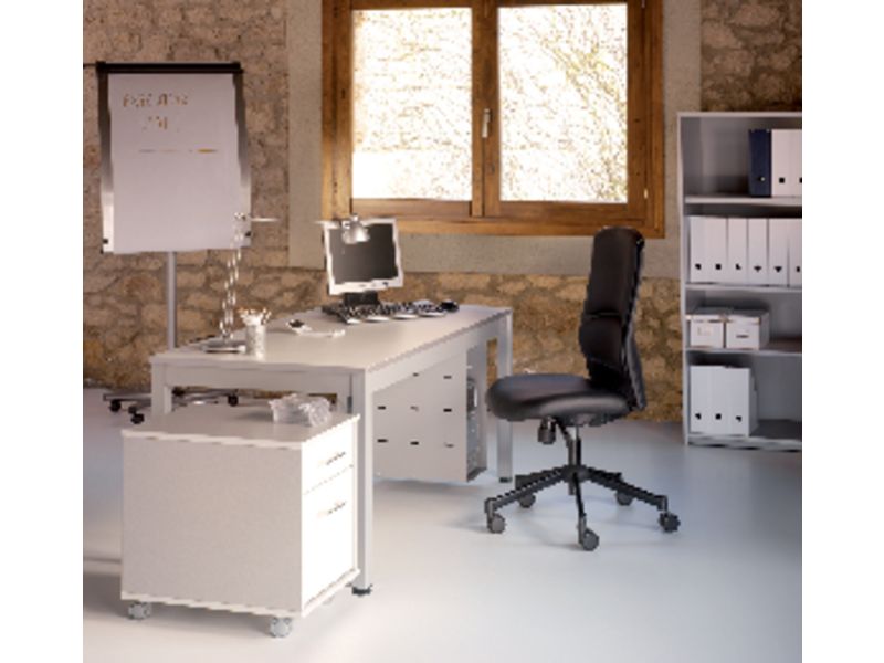 ROCADA - Mesa rectangular Serie Executive Estructura tubo de acero 60 x 60 200x100cm Gris (Ref.2005AD02)