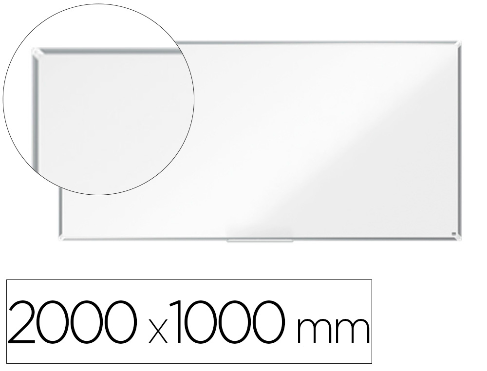 NOBO - PIZARRA BLANCA PREMIUM PLUS ACERO VITRIFICADO MAGNETICA 2000X1000 MM (Ref.1915150)
