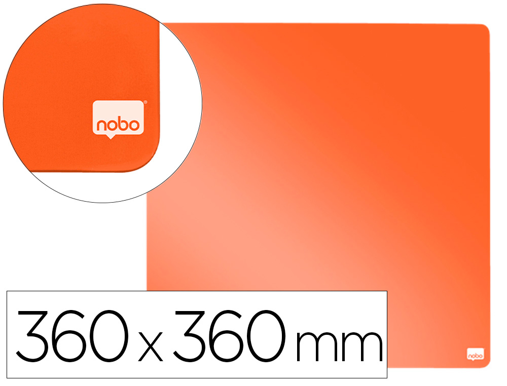 NOBO - PIZARRA MAGNETICA PARA EL HOGAR COLOR NARANJA 360X360 MM (Ref.1915622)