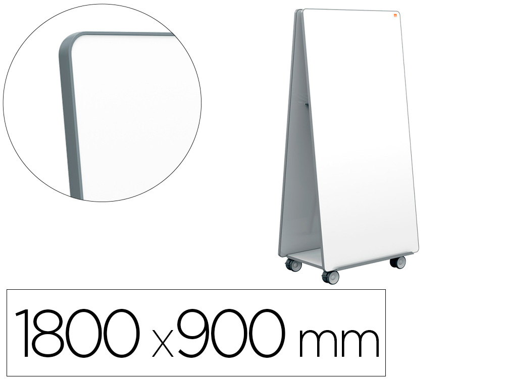 NOBO - SISTEMA MOVIL MOVE&amp;MEET 2 PIZARRAS MAGNETICAS CON 2 BANDEJAS PARA ACCESORIOS 1800X900 MM (Ref.1915560)