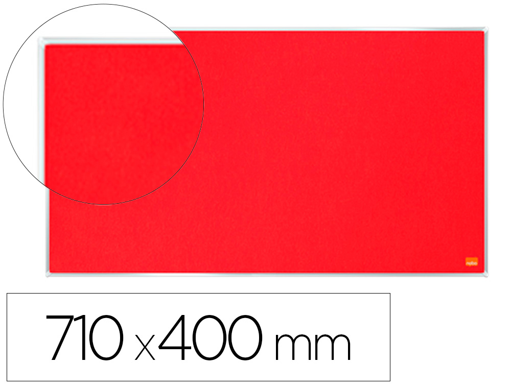NOBO - TABLERO DE ANUNCIOS IMPRESSION PRO FIELTRO ROJO FORMATO PANORAMICO 32" 710X400 MM (Ref.1915419)