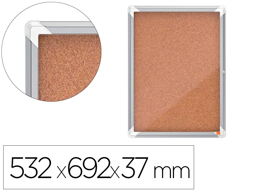 NOBO - VITRINA DE ANUNCIOS PREMIUM PLUS CORCHO 4 X DIN A4 532X692X37 MM (Ref.1902561)