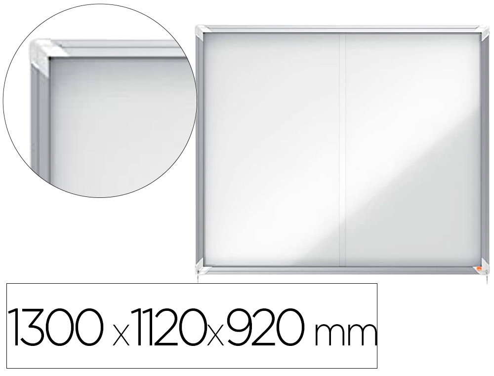 NOBO - VITRINA DE ANUNCIOS PREMIUM PLUS MAGNETICA CON PUERTA CORREDERA 15 X DIN A4 1300X1120X920 MM (Ref.1902609)
