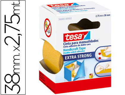 TESA - CINTA DOBLE CARA FILM MANUALIDADES 2,75MT X38MM (Ref.56665-00001-01)