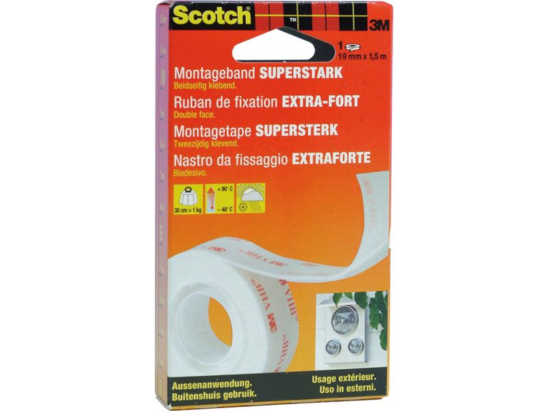 SCOTCH - Cintade MONTAJE EXTREMEDE DOBLE CARA 19MM x1,5MSUPERFICIE LISA O RUGOSAFT510094673 (Ref.70006902749)