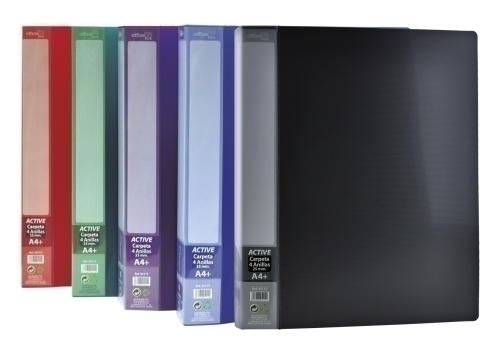 OFFICE BOX - CARPETA de ANILLAS PP TWILL SUPRA A4 4 an.25mm 5 col.surt. (Ref.45115)